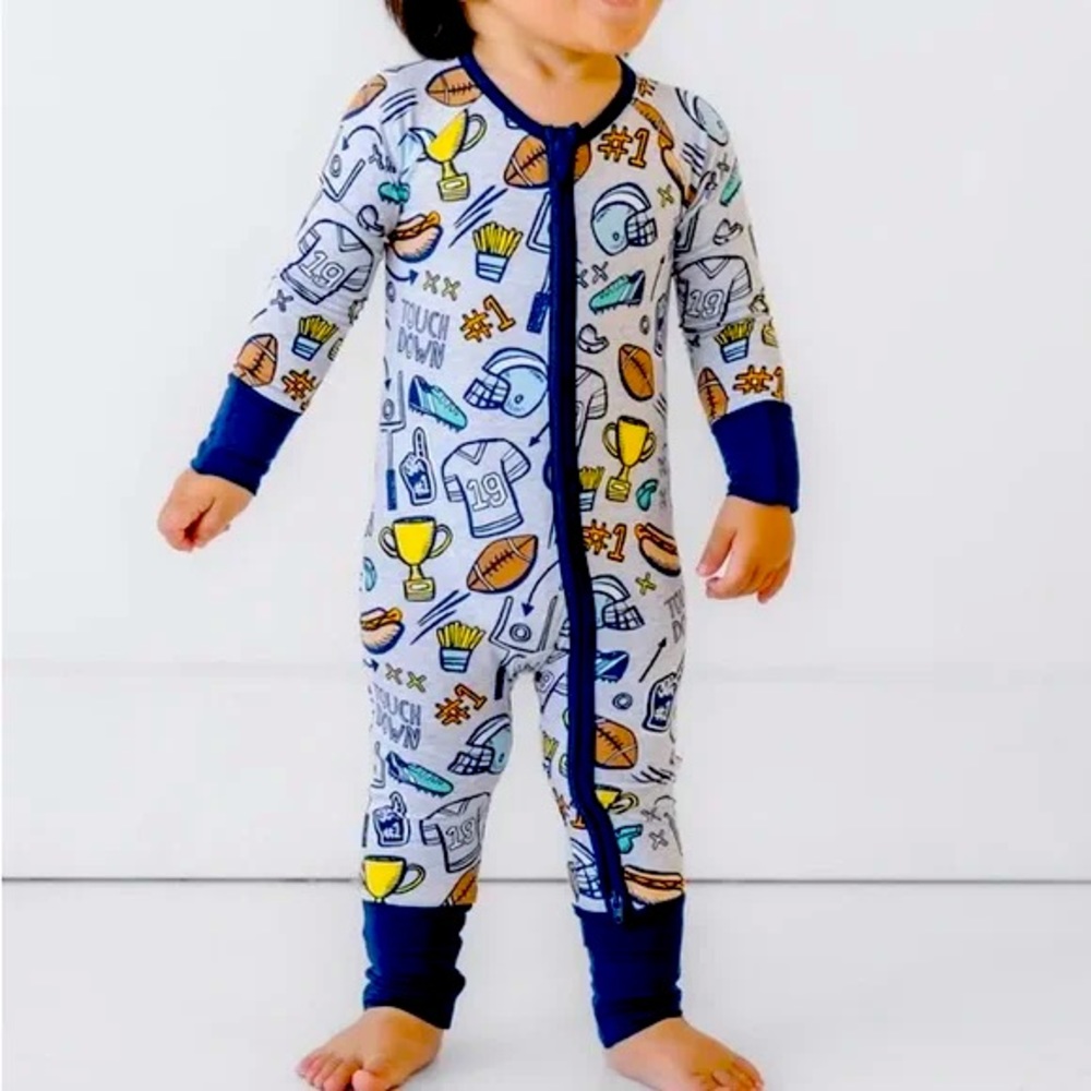 Little Sleepies Game Day Zippy Onesie 3-6 months